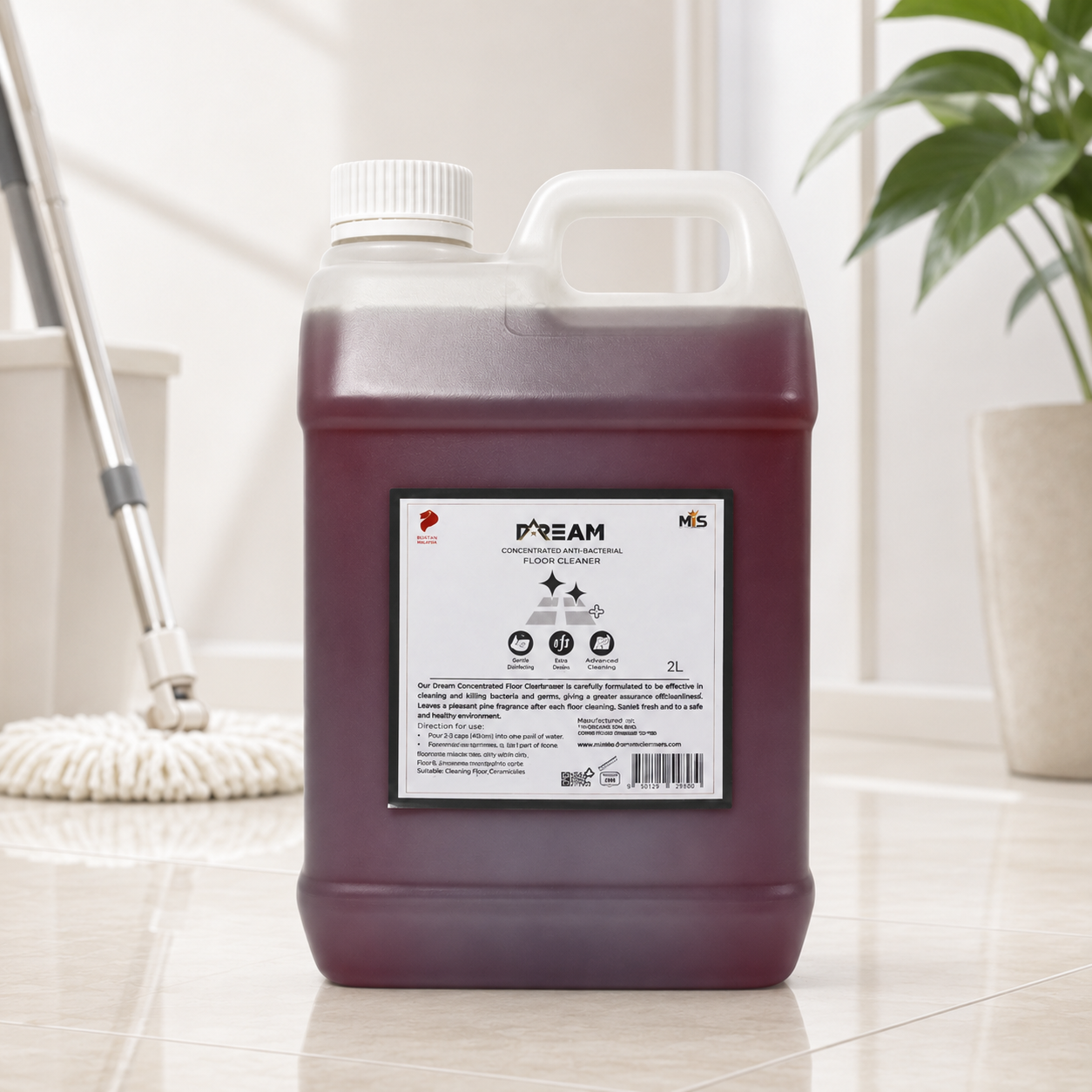 Concentrated Anti-Bacterial Pine Floor Cleaner 2L