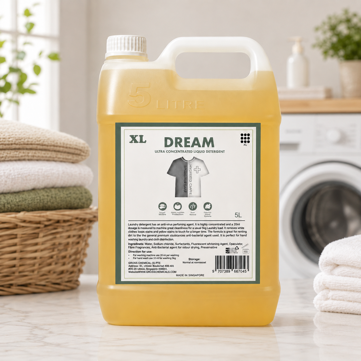 Concentrated Liquid Laundry Detergent Refill 5L